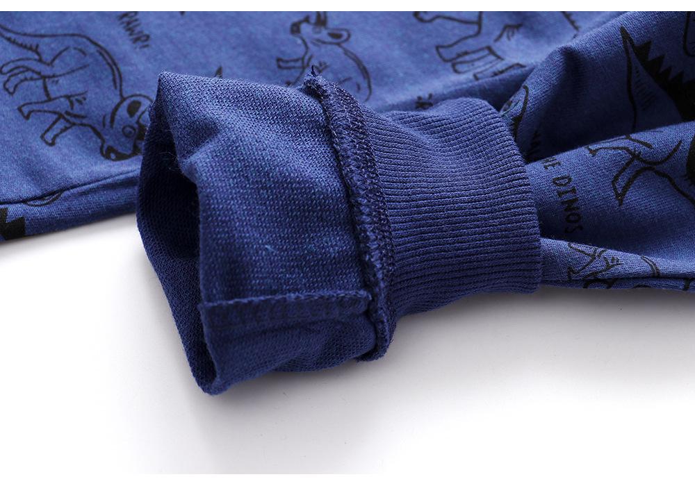 Dinosaur One-Piece Cotton Terry Sweatpants for Kids - Autumn/Winter Collection for Boys & Girls