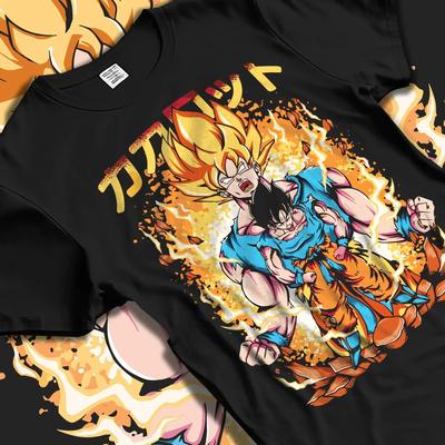 Anime Dragon Ball Kakarotto Son Goku Manga Grafikdruck T-Shirt Herren Damen Streetwear Y2k Harajuku Locker Freizeit Oversized Baumwolle Oberteil Sommer Neues T-Shirt