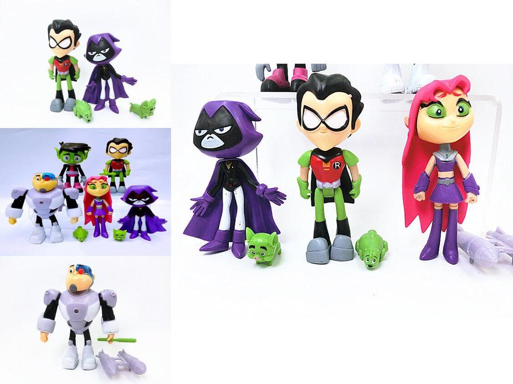 Titans Go Teen To The Movies Robin Cyborg Beast Boy Raven Action Figure Toy 7pcs