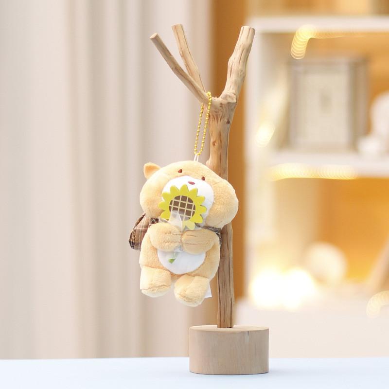 Budding Plush Pop Keychain Animal Bear Duck Pig Doll Pendant Gift Decoration