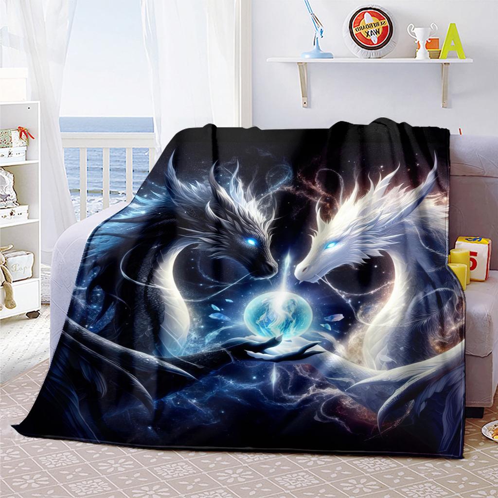 Dragon Throw Blanket All Seasons Soft Comfortable Couch Office Nap Blanket Travel Blanket Festive Gift