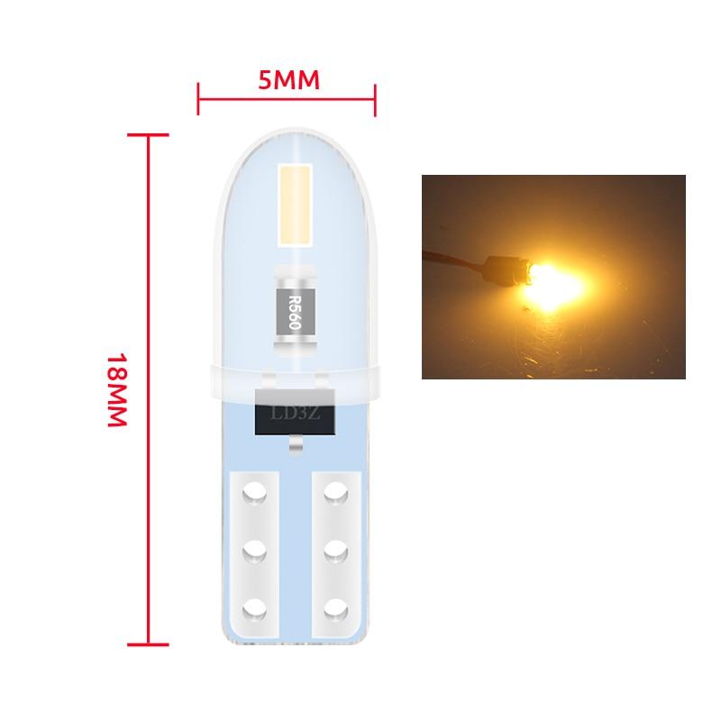 10pcs T5 LED 3014 2SMD No Polarity Auto Car Dashboard Lights Car Reading Instrument Panel Lamp Door License Plate Light