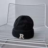 New R letter wool hat women's autumn and winter knitted hat parent-child cold hat trendy versatile casual warm hat
