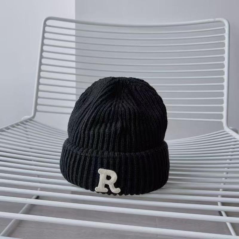New R letter wool hat women's autumn and winter knitted hat parent-child cold hat trendy versatile casual warm hat