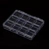 Transparent 12-Compartment Storage Box for Nail Art Accessories, Beads, and Electronic Components.