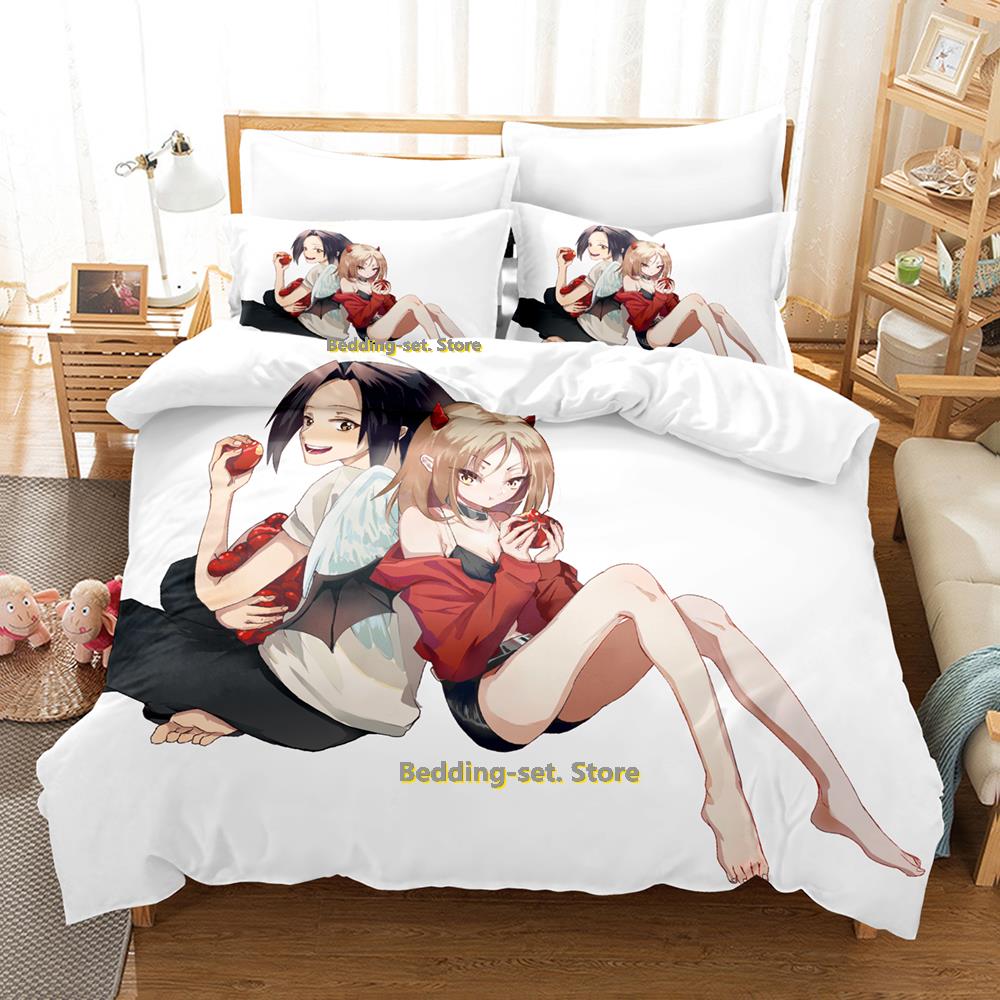 Comforter Personality Shaman King Bedding Set Cartoon Anime Three-Piece Set Adult Kid Bedroom S 3D Kawaii Game Twin Set
