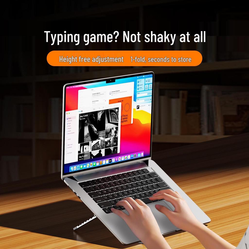 Protiskluzný chladicí stojan na notebook pro kancelář a hraní her - Stabilní stolní podpora pro tenké a lehké notebooky