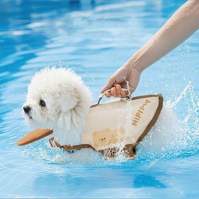 High Buoyancy Dog Life Jacket Anti Choking Waterproof Dog Swimming Vest Cartoon Bear Adjustable Dog Safety Vest Swimming