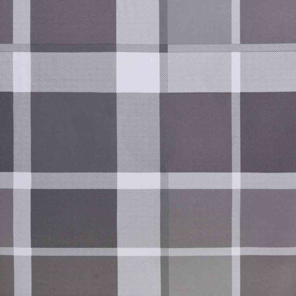 Folding Sun Lounger Grey Checkered Pattern 175 X 54 X 8.5 Cm Oxford Fabric