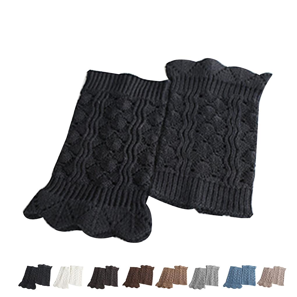1 Pair Cute Soft Lace Women Girl Winter Leg Warmers Acrylon Crochet Hollow Knit Boot Socks Toppers Cuffs