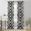 Modern Window Curtains for Living Room Abstract Geometric White Black Curtains for Child Bedroom Kitchen Decor Blinds Drapes