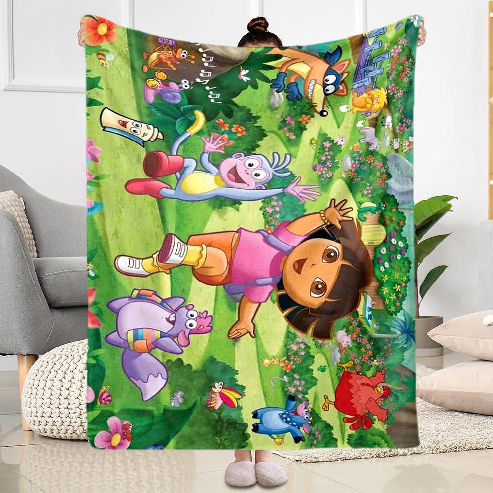 Dora Explorer Blanket Soft Warm Cozy Great for Couch Livingroom Sofa Four Seasons Universal Modern Style Birthday Christmas Gift Blanket