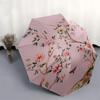 1PC Floral Deer Umbrella-8-Rib Reinforced, Automatic Open, Lightweight & Durable, Fashion Accessory for Outdoor, Beach L0337
