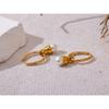 Yhpup Removable Stainless Steel Geometric Imitation Pearls Drop Hoop Earrings Gold Color Fashion Elegant Daily Jewelry for Women