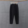 Women's Winter Cotton Linen Patchwork Trousers - Thick, Quilted, & Slimming Ramie Casual Pants