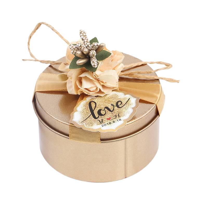 High-End Creative Wedding Candy Tin Gift Box - Elegant Finished Packaging for Favors
