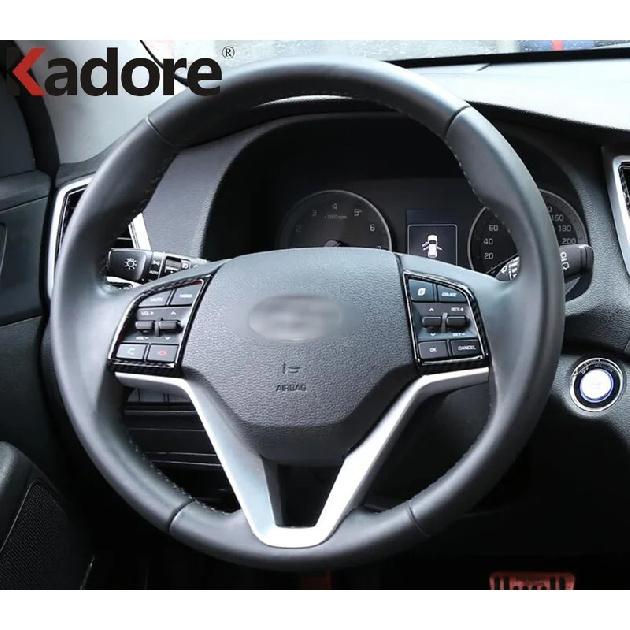 Car Steering Wheel Panel Cover Trim For Hyundai Tucson 2015 2016 2017 2018 Carbon Fiber Interior Mouldings Accessories