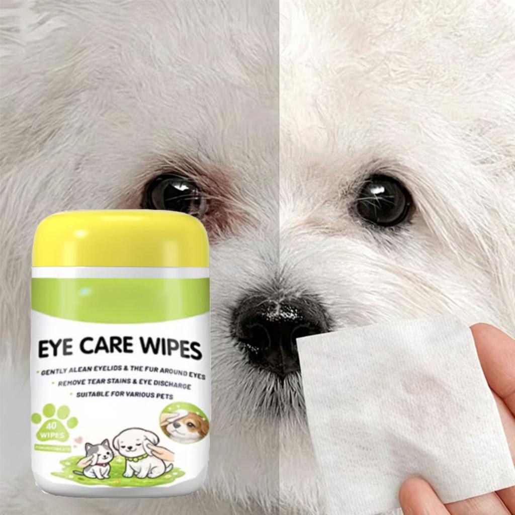 Pet Eye Care Wipes for Dogs Cats Rabbits Hamsters Horses Gentle Cleaning of Eyelids and Fur Around Eyes Removes Tear Stains and Eye Discharge