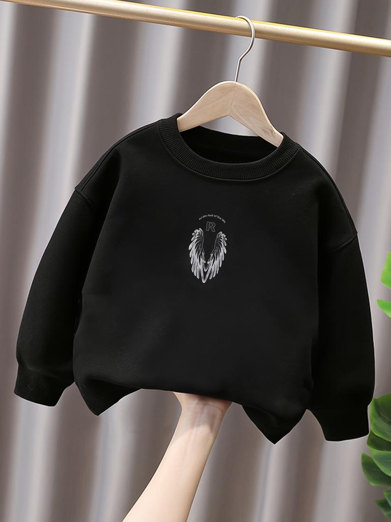 Children's Loose Round Neck Sweatshirt Pure Cotton Top for Spring and Autumn