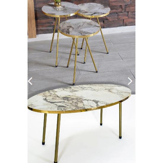 

Раскладной столик и центральный столик Ellipse Gold Metal Leg Gold Efes Set