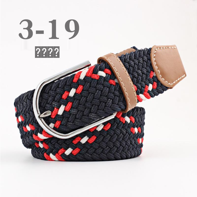 חגורת בד אלסטית יוניסקס עם אבזם פין - אבזם אריגה קז'ואל מתיחה עם הדגש עור