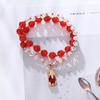 Natural Red Agate Bracelet White Crystal  Fashion Women Daily Jewelry Lucky Gift