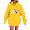 Women's Casual Fashion Comfortable Round Neck With Hood Long Sleeve Halloween Print Warm Sweatshirt