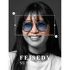 FEISEDY Sunglasses UV400 protection ultra-lightweight 20g blue light cut mens womens Wellington type adjustable nose pads colored lenses PC fashion