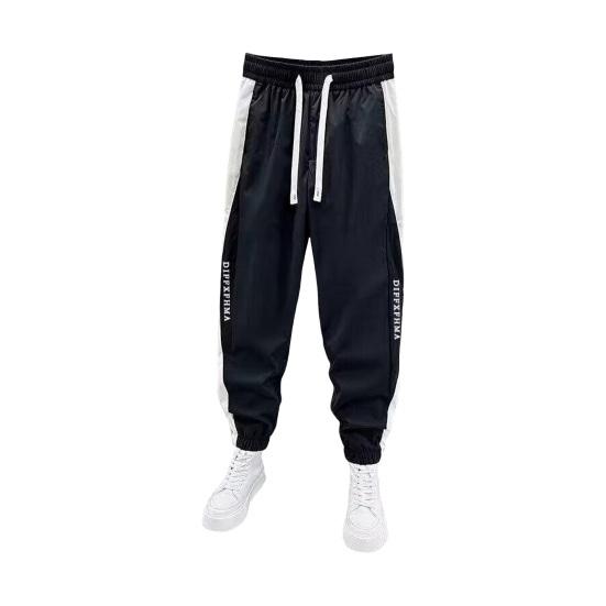 Men's Cargo Pants Sweatpants Drawstring Waist Joggers Pants with Pockets Letter Print Color Blocking