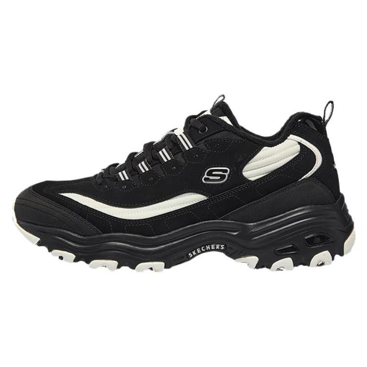 Skechers D Lites Zip Along Shoes Black White Men s 894269-BKW EU 43