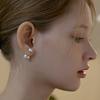 [Silver925] Matt Pearl Clutch Earring