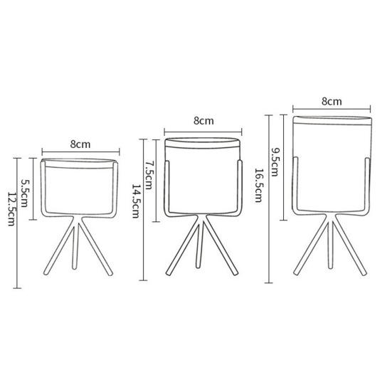 Home Garden Metal Bracket Ceramic Flower Pot Holder Art Plant Container Planter