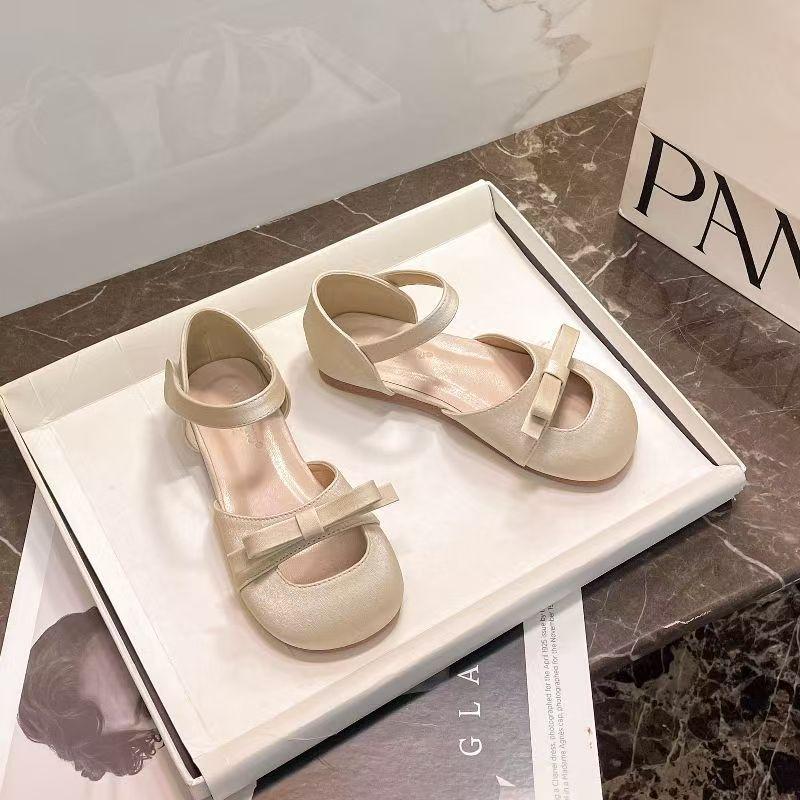 

Fashion Versatile Girls Leather Shoes 2025 Summer New Kids Sandals Simple Girls Casual Shoe Anti Slip Child Performance Shoes 23insole14.8cm белый