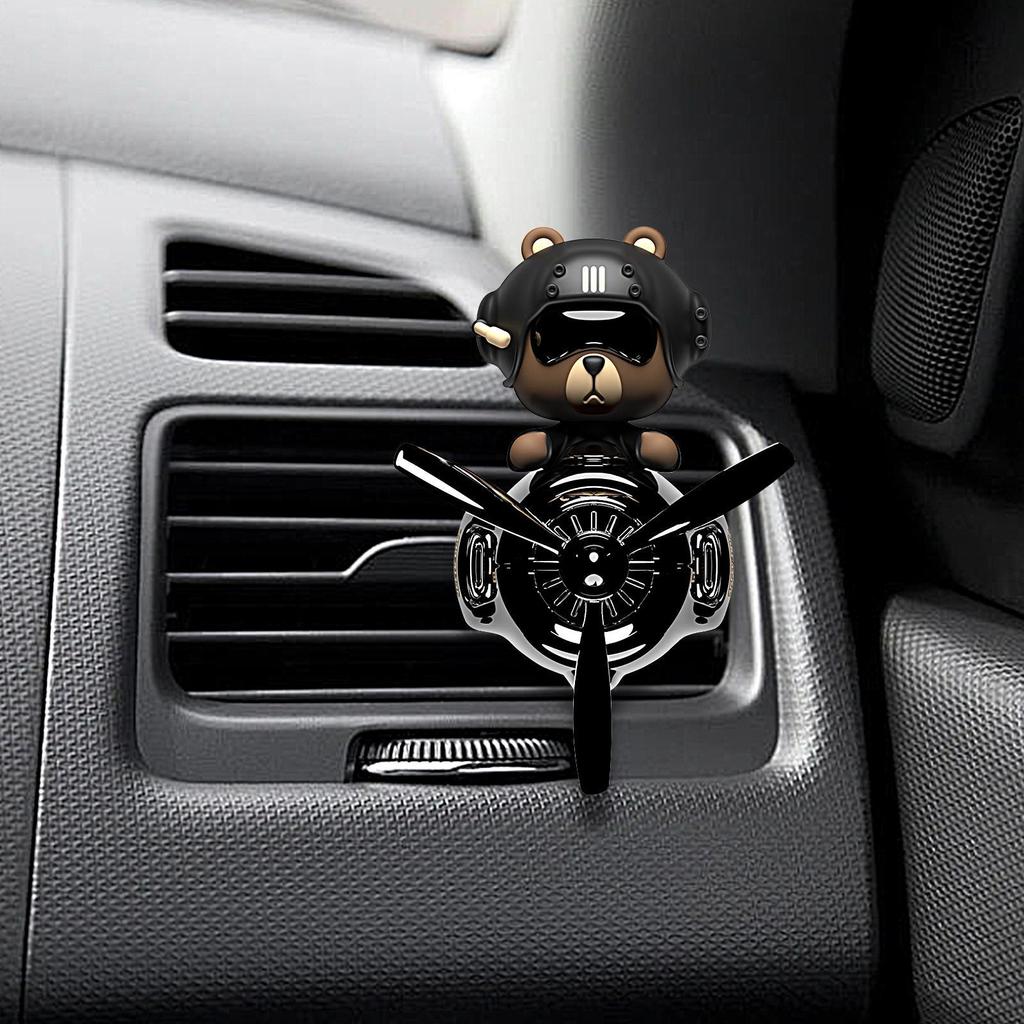 Bear Air Freshener Car Plane Rotating Aromatherapy Diffuser Bear Pilot Automobile Cool Car Fragrance Fun Diffuser Perfume