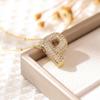 26-Letter Alphabet Pendant Necklace with Copper Clavicle Chain and Micro-Inlaid Zircon