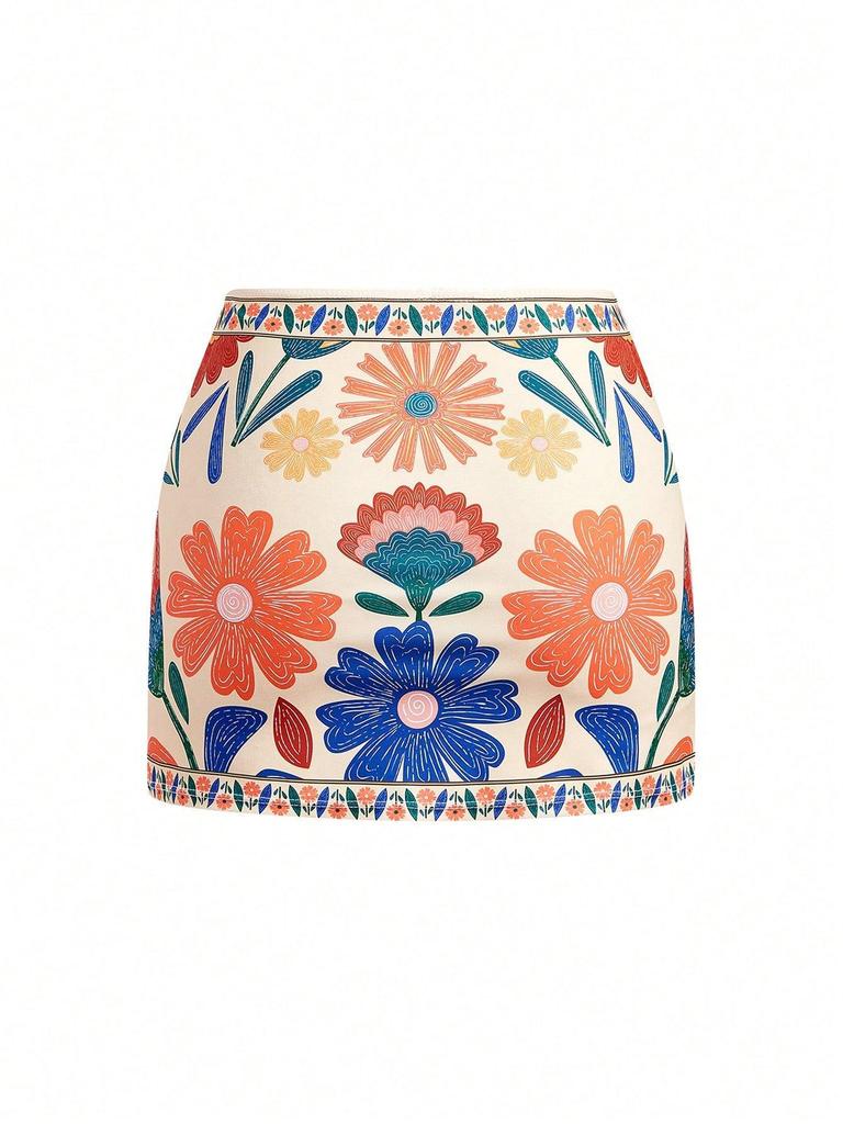 Bohemian 2026 European & American Style Flowy Holiday Casual Fashion Spaghetti Strap Women's Swimsuit.