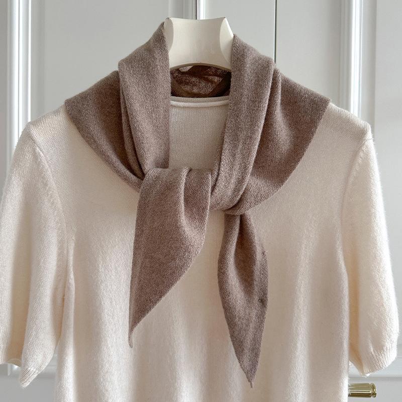 British Korean Triangle Scarf  Wool Triangular Scarves Women Headscarf Knitted Shaws Multi-Functional Warm Knitted Poncho