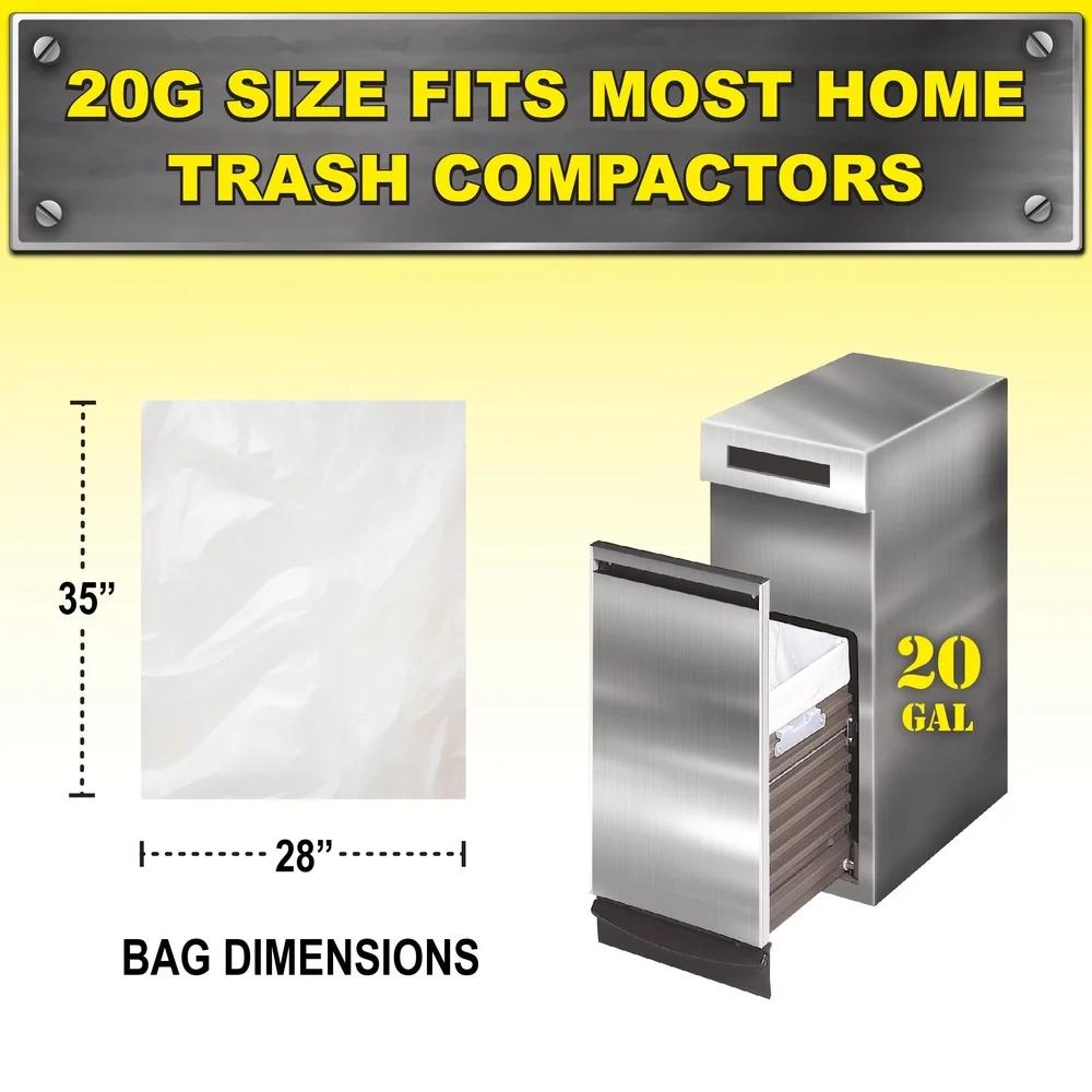 Heavy Duty Compactor Trash Bags 20 Gallon 20 Count Odor Control Twist Tie Closure Fresh Scent Large Durable Garbage Bags
