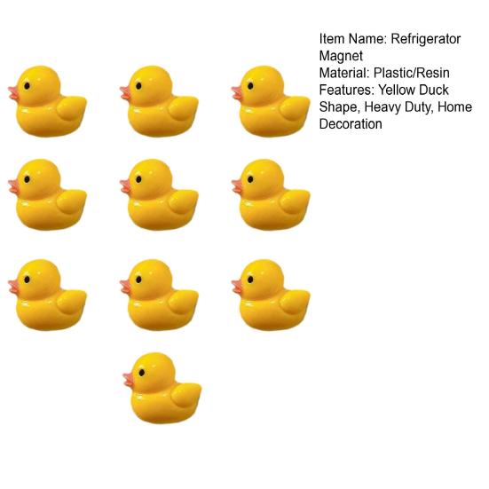 10Pcs Little Yellow Duck Refrigerator Magnet Home Office Kitchen Locker Fridge Magnetic 3D Cartoon Duck Decoration Ornament