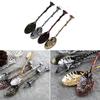 1PC Vintage Carved Flower Crystal Coffee Teaspoon 4 Colors Milk Spoon Ice Cream Tea Sugar Stirring  Cake Spoon Kitchen Accessory