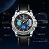 3 ATM water analog quartz genuine leather date dual luminous business perfect for job birthday Men's watch, resistant, movement, strap, display, time,