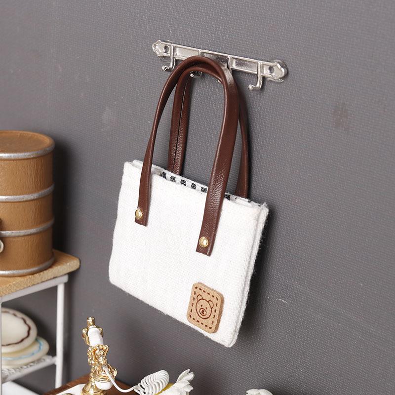 Dollhouse Mini Simulation Canvas Bag Shoulder Bags Doll Clothes Accessories Micro Scene Decoration Pretend Play Toys