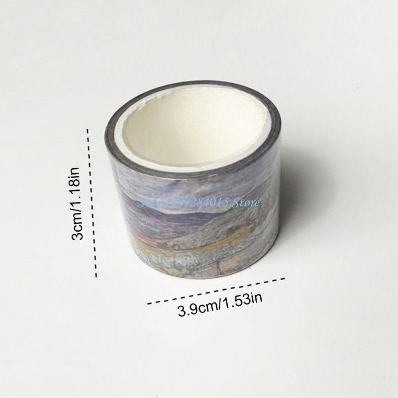 R6FF Vintage Craft Tape for Craft 30mm Oil Painting Decorative Tape for Scrapbooking