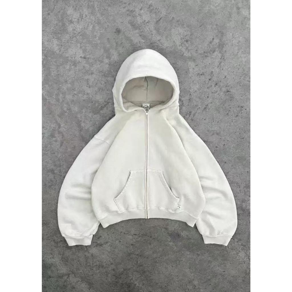 American Retro Solid Color Hoodies Women Men Autumn Long Sleeve Tops Hood Shirt Streetwear Hip Hop Pullover Y2K Sweatshirt New