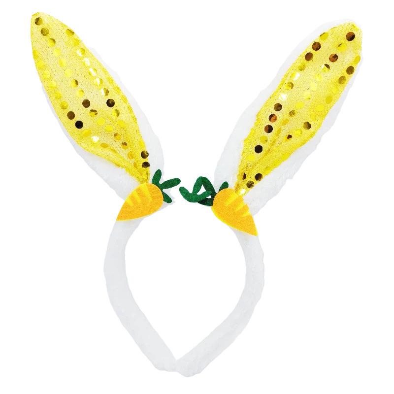 Neue Osterhasenohr-Haarbänder Plüsch-Hasenohren Karotten-Haarband Party Cosplay Kostüm Kopfschmuck Gesichtswasch-Haar-Accessoires Geschenk