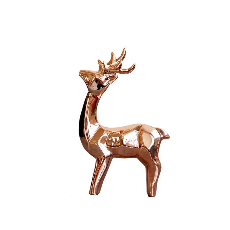 Minimalist ceramic deer reindeer desktop decoration, abstract Nordic style TV cabinet foyer Christmas decoration