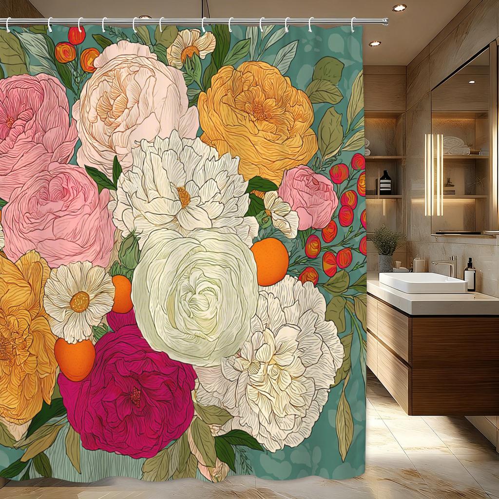 Vibrant & Fun Themed Polyester Shower Curtain - Stylish Bath Decor, Creative Bathroom Polyester For Home & Hotel