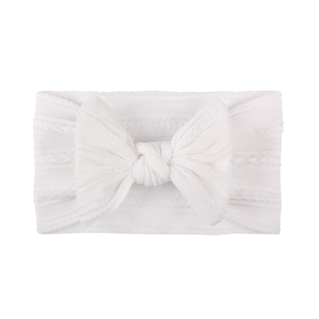 Soft Twisted Nylon Baby Headband with Wide Bow