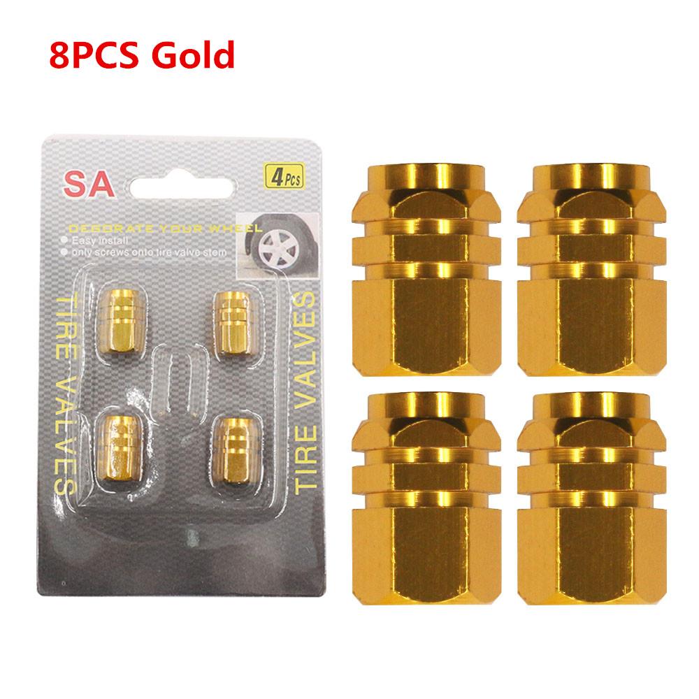 4/8PCS Car Tire Stem Valve Caps Aluminum Alloy Car Wheel Tire Valve Rim Stem Covers Airdust Waterproof For Automobiles Motorcycl