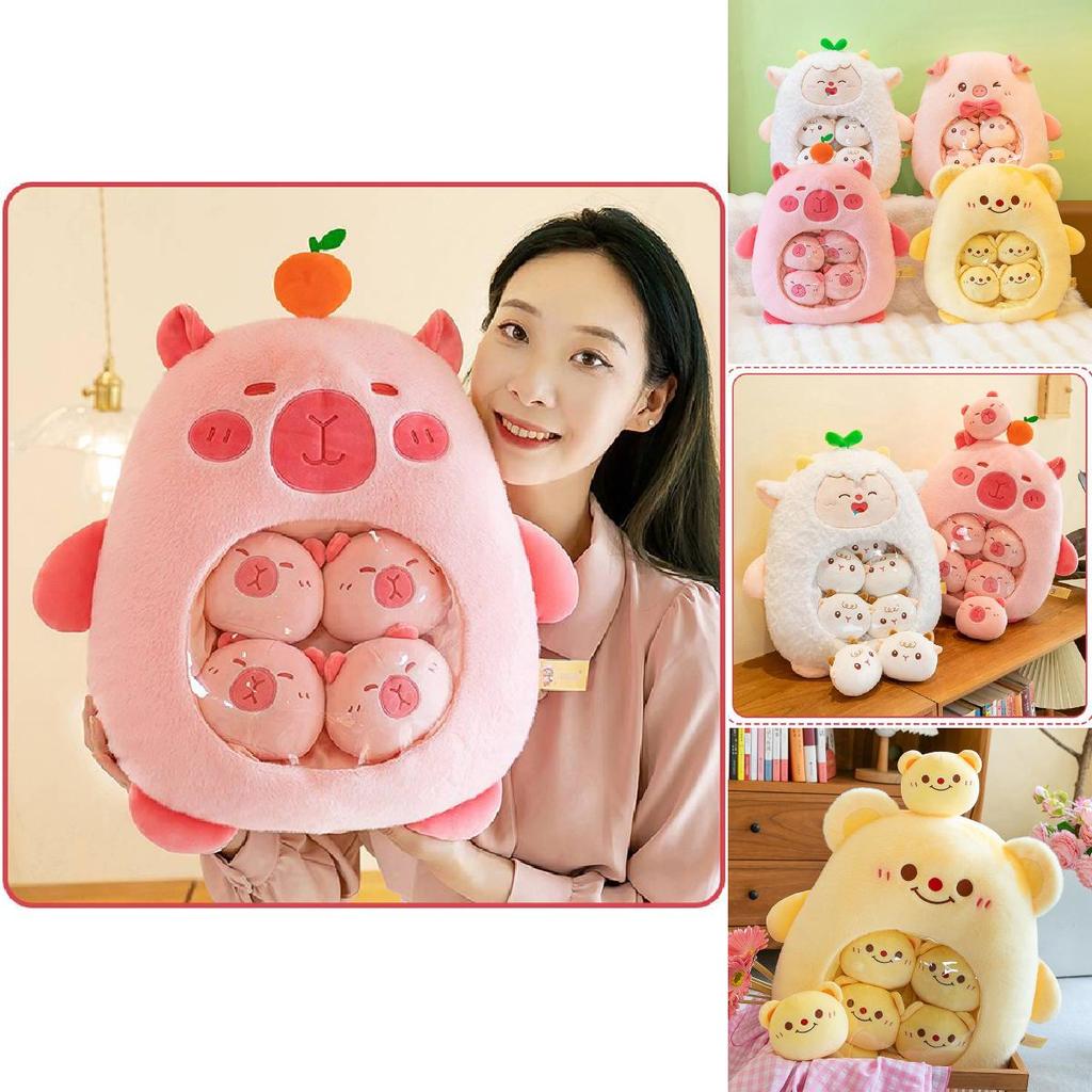 Adorable Capybara Plush Toy Soft Stuffed Animal Cushion For Kids And Office Use